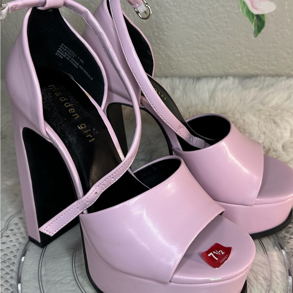 Madden Girl Pink Stiletto Heels with Ankle Strap